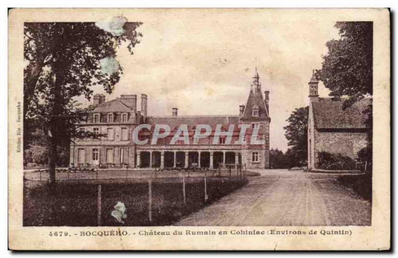 Old Postcard Bocqueho Chateau du Rumain in Cohiniac surroundings Quintin