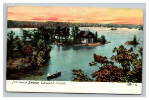 Vintage 1910's Postcard Rowboat on the River Thousand Islands New York