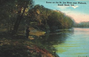 USA St Joe River Near Pinhook South Bend Indiana Vintage Postcard B92