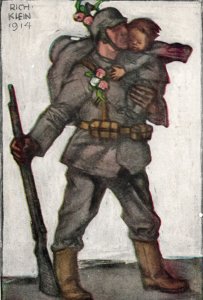 WWI German Bavarian Soldier Propaganda Postcard