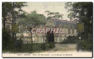 Paris Old Postcard Bois de Boulogne The castle madrid