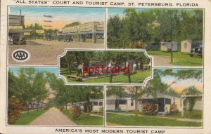 1934 ALL STATES COURT St. Petersburg FL Modern Tourist Camp sent to G.N. Gifford