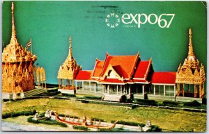 VINTAGE POSTCARD THE THAILAND PAVILLION AT THE MONTREAL 1967 EXPO