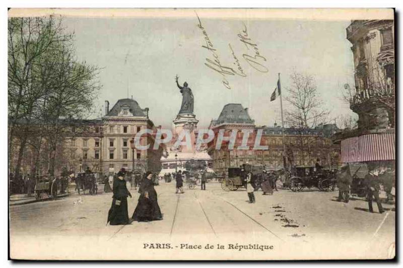 Paris Old Postcard Place de la Republique