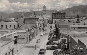 SALTILLO COAHUILA MEXICO~CALLE VICTORIA~ELEVATED REAL PHOTO POSTCARD 1940-50s