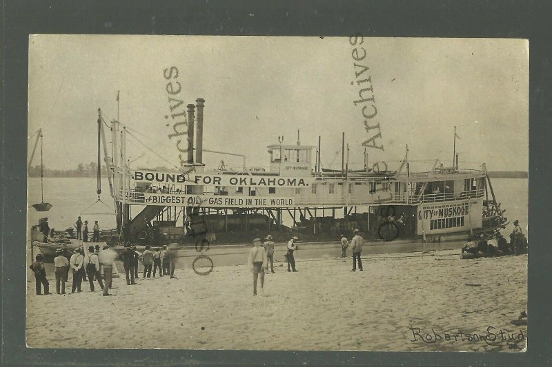 Muskogee OK RPPC '10 STEAMBOAT Bound for Oklahoma OIL FIELDS Petroleum MINERS 