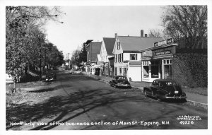 Epping NH Street View Storefronts Old Cars Very Clear Real Photo Postcard