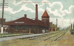 Depot, DeKalb, Il, Illinois, USA Train Railroad Station Depot Unused light in...