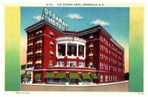 Postcard HOTEL SCENE Greenville South Carolina SC AQ7059