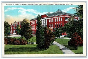 c1940 Biological Laboratory Students Building Smith College Northampton Postcard 