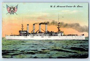 Erroll New Hampshire NH Postcard US Armored Cruiser St. Louis 1915 Antique