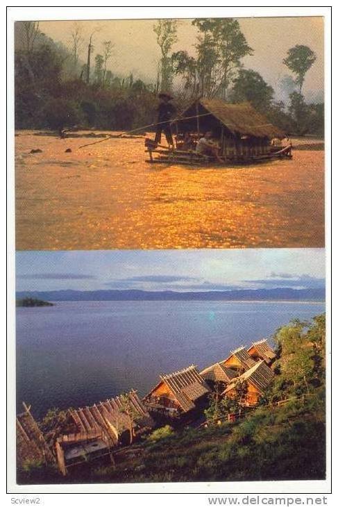 Thailand 60-70s   River KWAI views  Raft & Houseboats