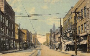 TUSCARAWAS STREET CANTON OHIO FATS POOL ROOM SIGNAGE POSTCARD (c. 1910)