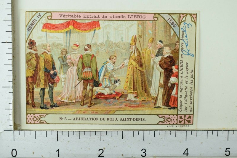 1880's British Kings Queens Lovely Scenes Liebig Victorian 12 Trade Card Set K77