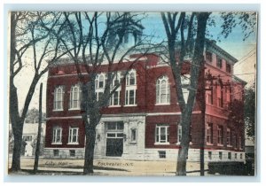 c1910's City Hall Building Trees Rochester New Hampshire NH Antique Postcard 