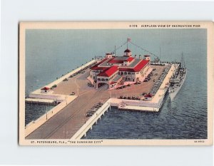 Postcard Airplane View Of Recreation Pier St. Petersburg Florida USA