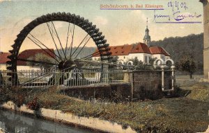 Schonborn b. Bad Kissingen Germany Bavaria 1907 Postcard Water Wheel to USA