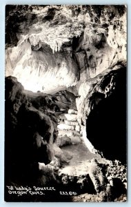 2 Postcards RPPC OREGON CAVES Fat Lady's Squeeze JAWS of DEATH  Patterson