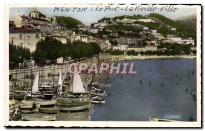 Old Postcard The Port Menton Old Town and Square Victoria