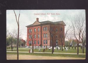 FORT SCOTT KANSAS CENTRAL SCHOOL ANTIQUE VINTAGE POSTCARD