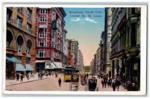 1910 Broadway North From Locust St St Louis Missouri MO Vintage Antique Postcard