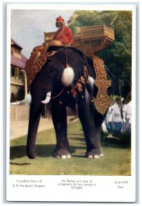 c1905 H.M. The Queen's Elephant Railway to Chiengmai Siam Thailand Postcard