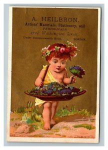 Vintage 1880's Victorian Trade Card A. Heilbron Periodicals Boston Massachusetts