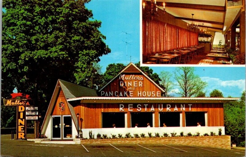 Postcard Muller's Diner-Restaurant & Pancake House in Stroudsburg, Pennsylvania