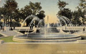 Buffalo New York~Gates Circle Fountain~Men on Steps~1908 Postcard