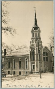 THOMASTON ME BAPTIST CHURCH ANTIQUE REAL PHOTO POSTCARD RPPC