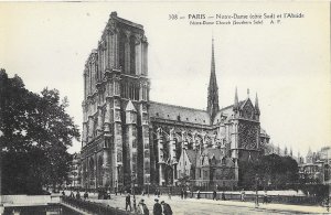 Notre Dame Cathedral from South Side Paris France