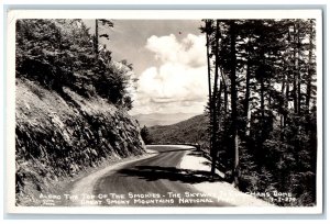 Along The Top Of Smokies Skyway To Clingmans Dome Cline NC RPPC Photo Postcard