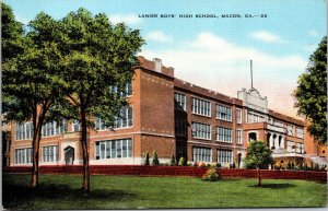 Lanier Boys High School former Indian Trading Post Macon Georgia Postcard