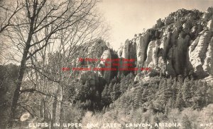 AZ, Oak Creek Canyon, Arizona, RPPC, Cliffs, Photo No 0-47