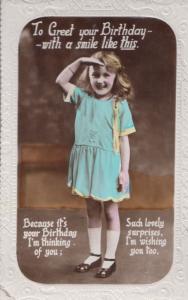 Happy Birthday Greeting With A Smile Children Surprise Military Salute Postcard