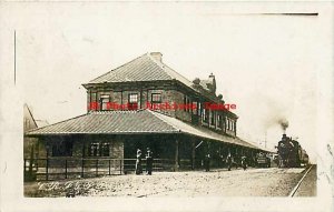 Depot, Iowa, Davenport, RPPC, Chicago Rock Island Railroad Station, Train