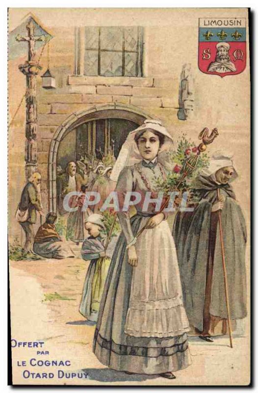 Old Postcard Folklore Cognac Otard Dupuy Limousin