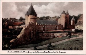 Postcard Netherlands Maastricht Father Finch tower and part of Kelpoort wall