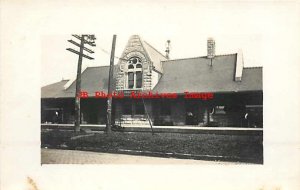 Depot, Illinois, Dwight, RPPC, Chicago & Alton Railroad Station, Track View