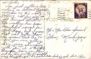 Greetings Florida Sign FL Poem Cancel Englewood Curteichcolor VTG PM Postcard