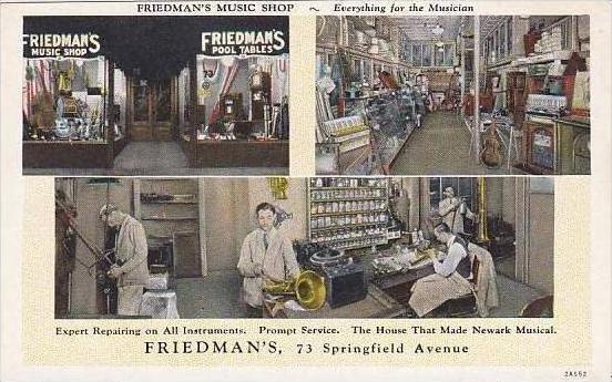 New Jersey Newark Friedmans Music Shop