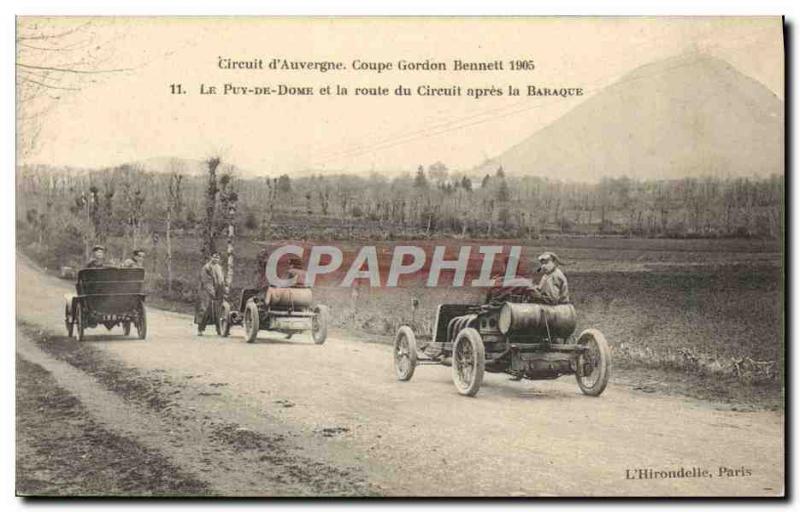 Postcard Old Automobile Gordon Bennett 1905 Michelin Circuit Puy de Dome and ...