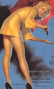 Earl Moran 1945 Mutoscope Artist Pin Up Girl, Non Postcard Backing Unused 