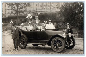 1914 West Baden Springs Indiana Hotel Car Group #2 RPPC Photo Postcard