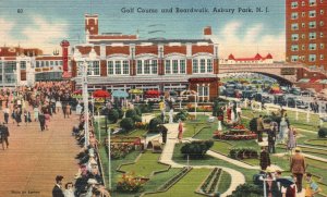 Vintage Postcard 1947 Course and Boardwalk Garden Park Asbury Park New Jersey NJ