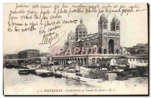 Old Postcard Marseille Cathedral and Canal St Jean