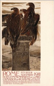 Rome Italy 1911 Exposition Eagles Unused Cambellotti Postcard E83