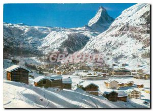 Modern Postcard Zermatt mit Matterhorn