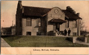 Library, McCook NE c1908 Vintage Postcard D06