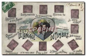 Old Postcard Fancy stamp Language Sower 10c